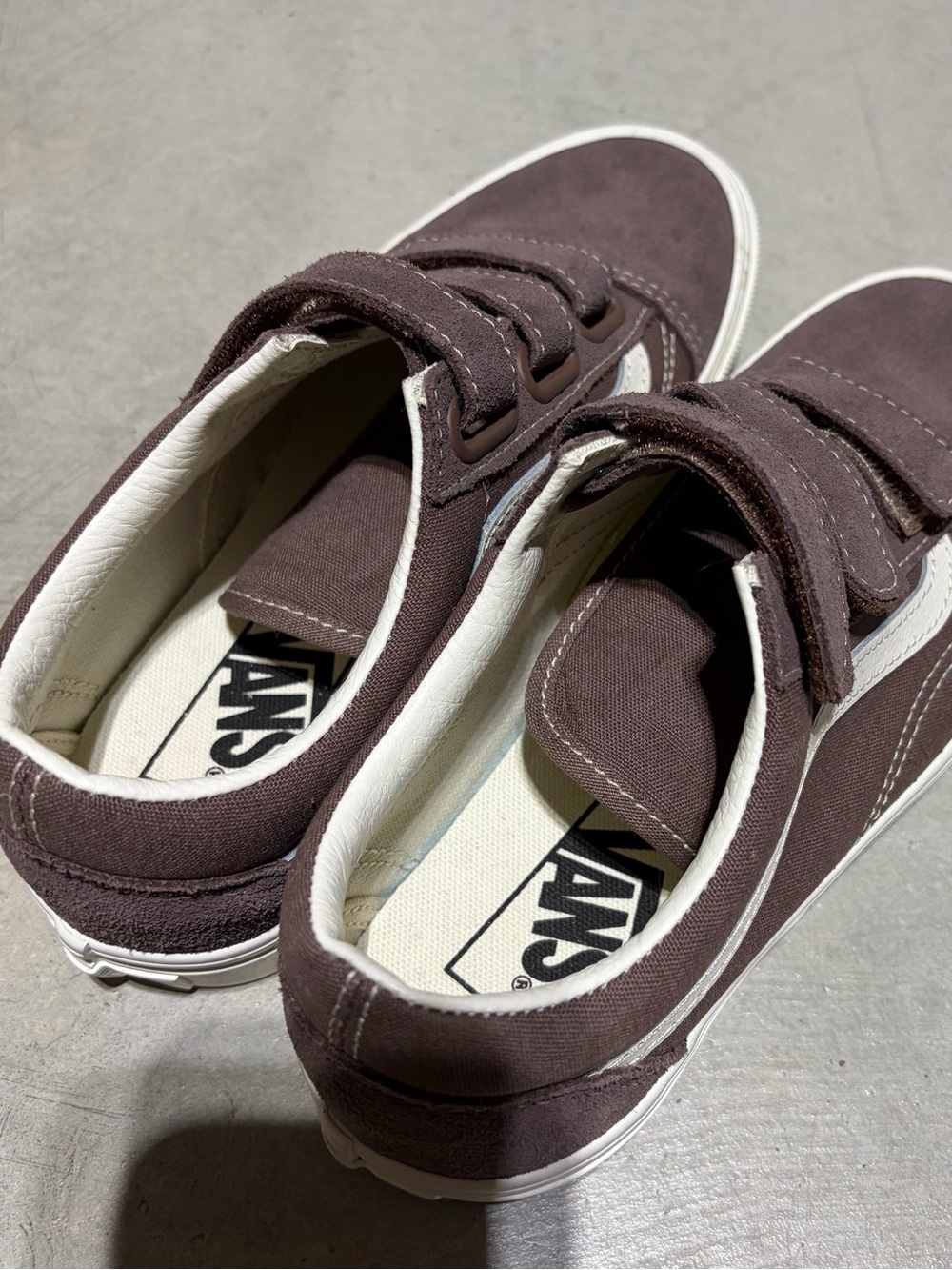 Vans Women Brown Velcro Old Skool Sneakers